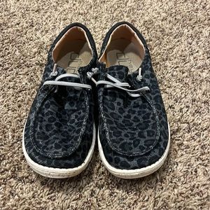 Women's Wendy Sox Leopard Print Washable Slip-Ons